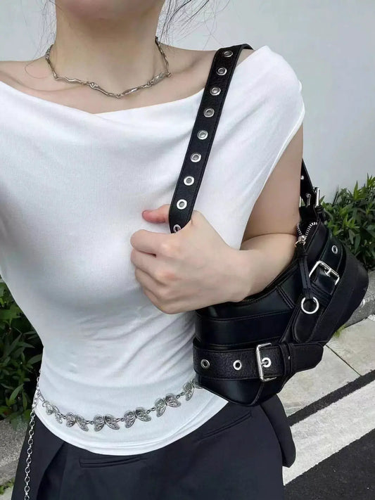 Buckled Accent Shoulder Bag by Partner Label