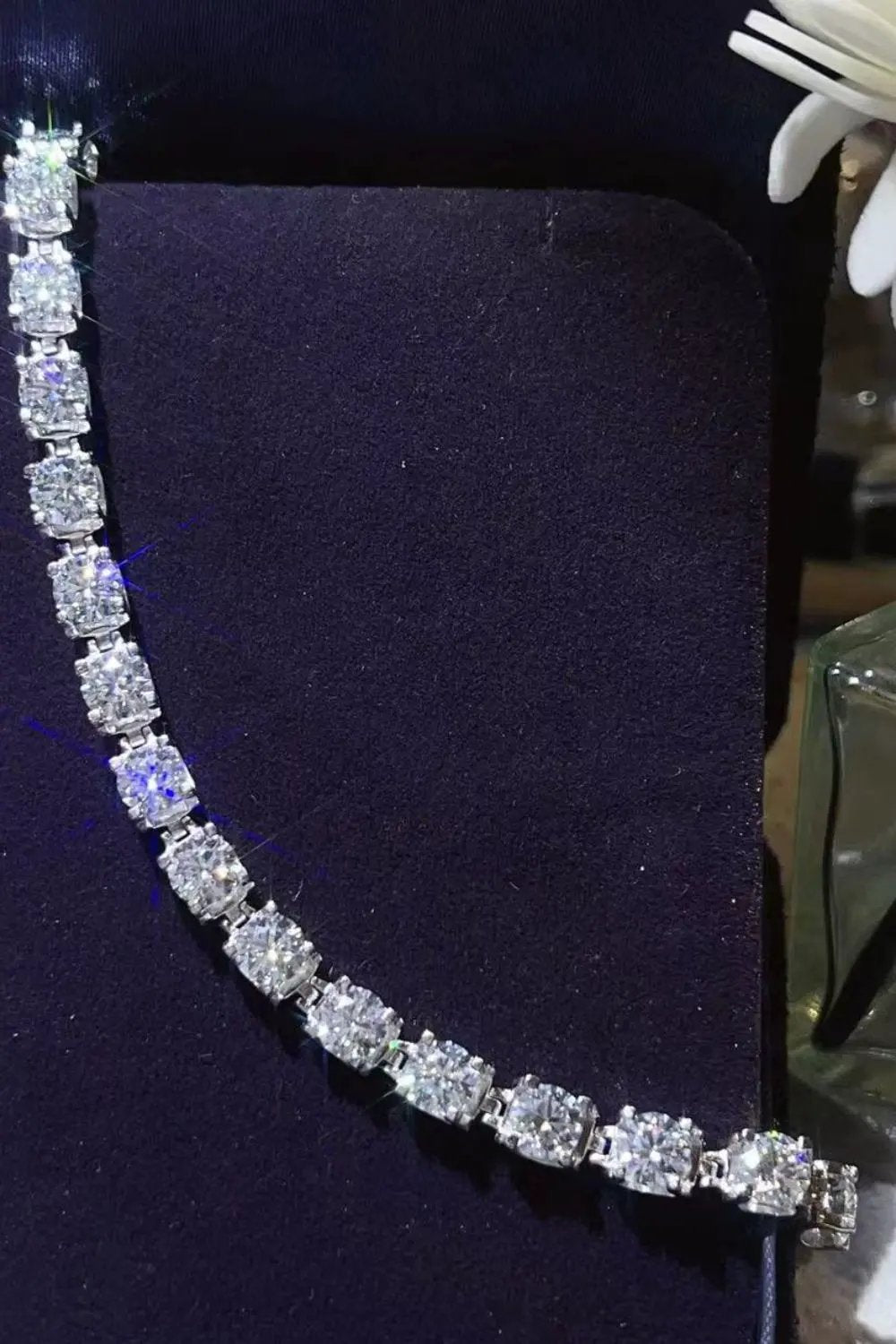 10 Carat Moissanite Platinum-Plated Bracelet by Partner Label