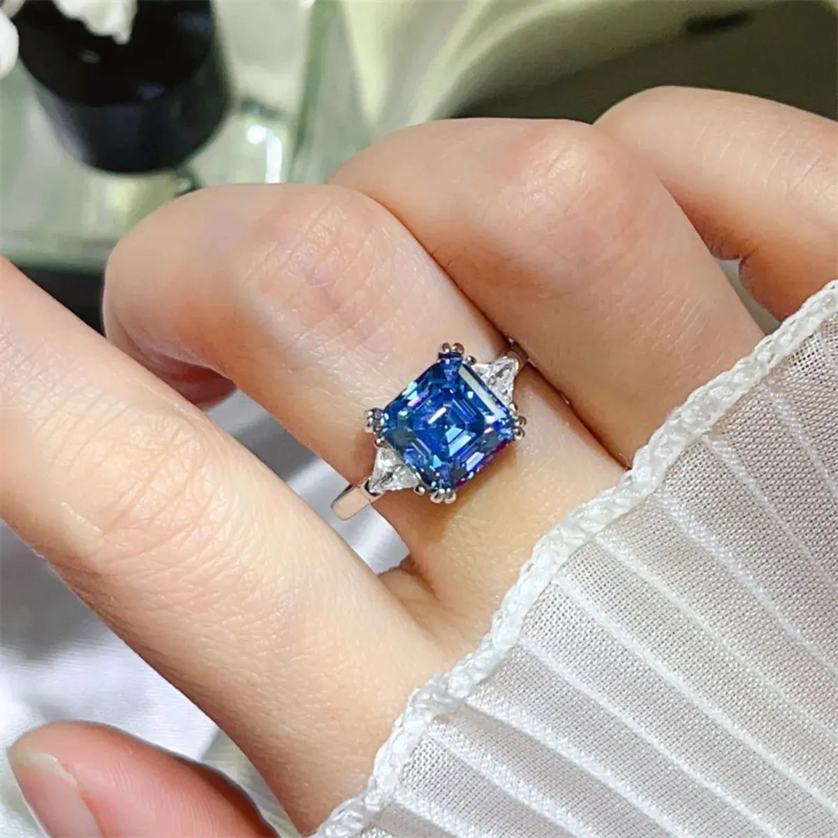3 Carat Moissanite 925 Sterling Silver Ring by Partner Label