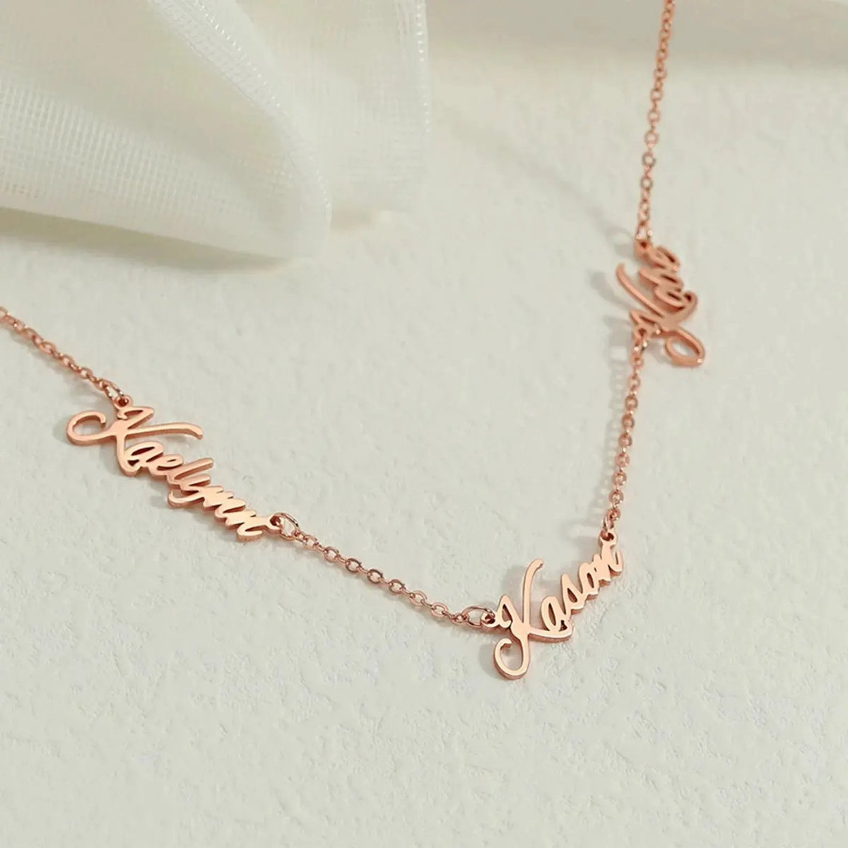 Multiple Name Necklace - personalized name necklace by Maiden-Art