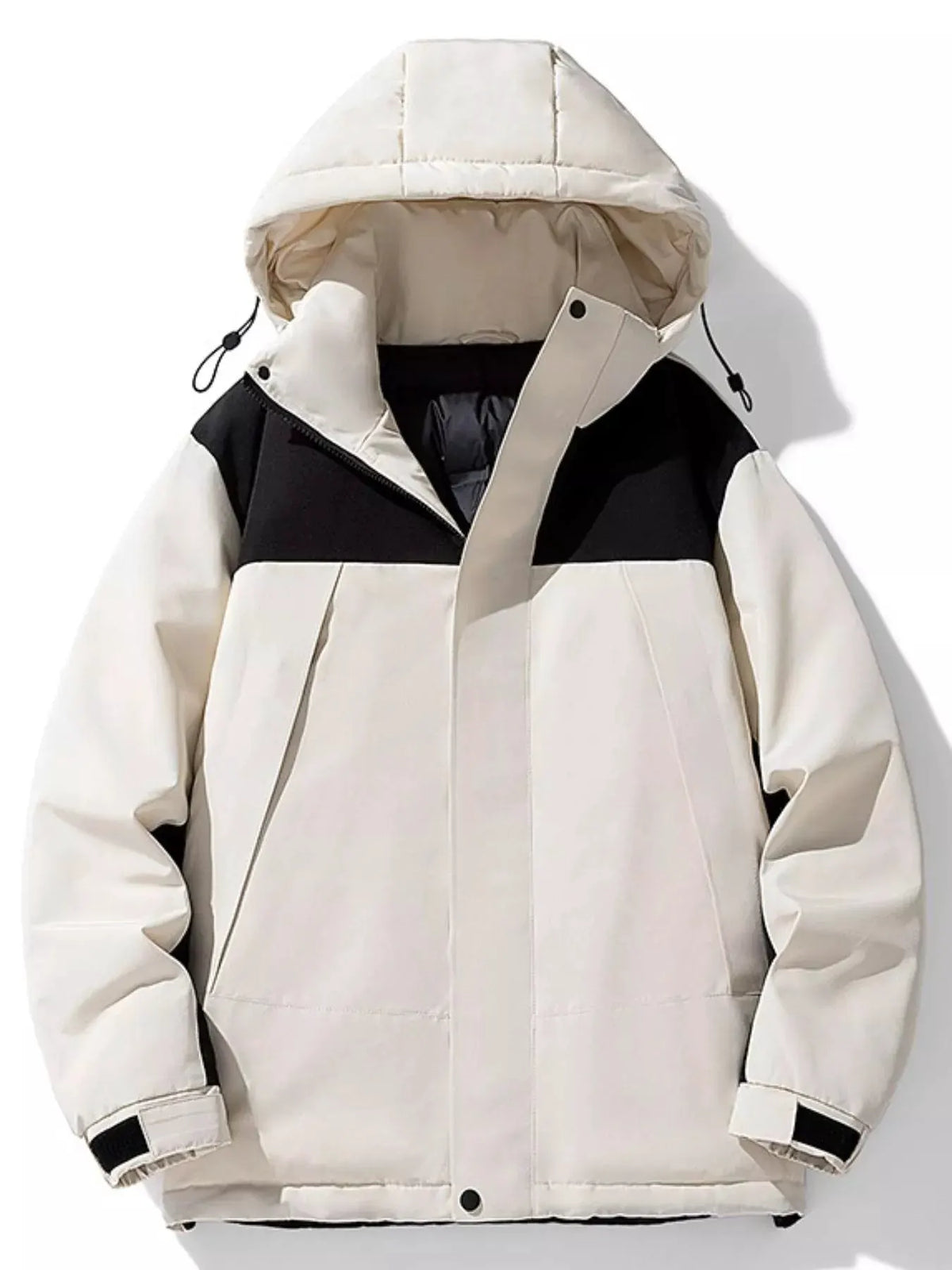 Men's Plus Size Hooded Color Block Padded Winter Coat by Partner Label