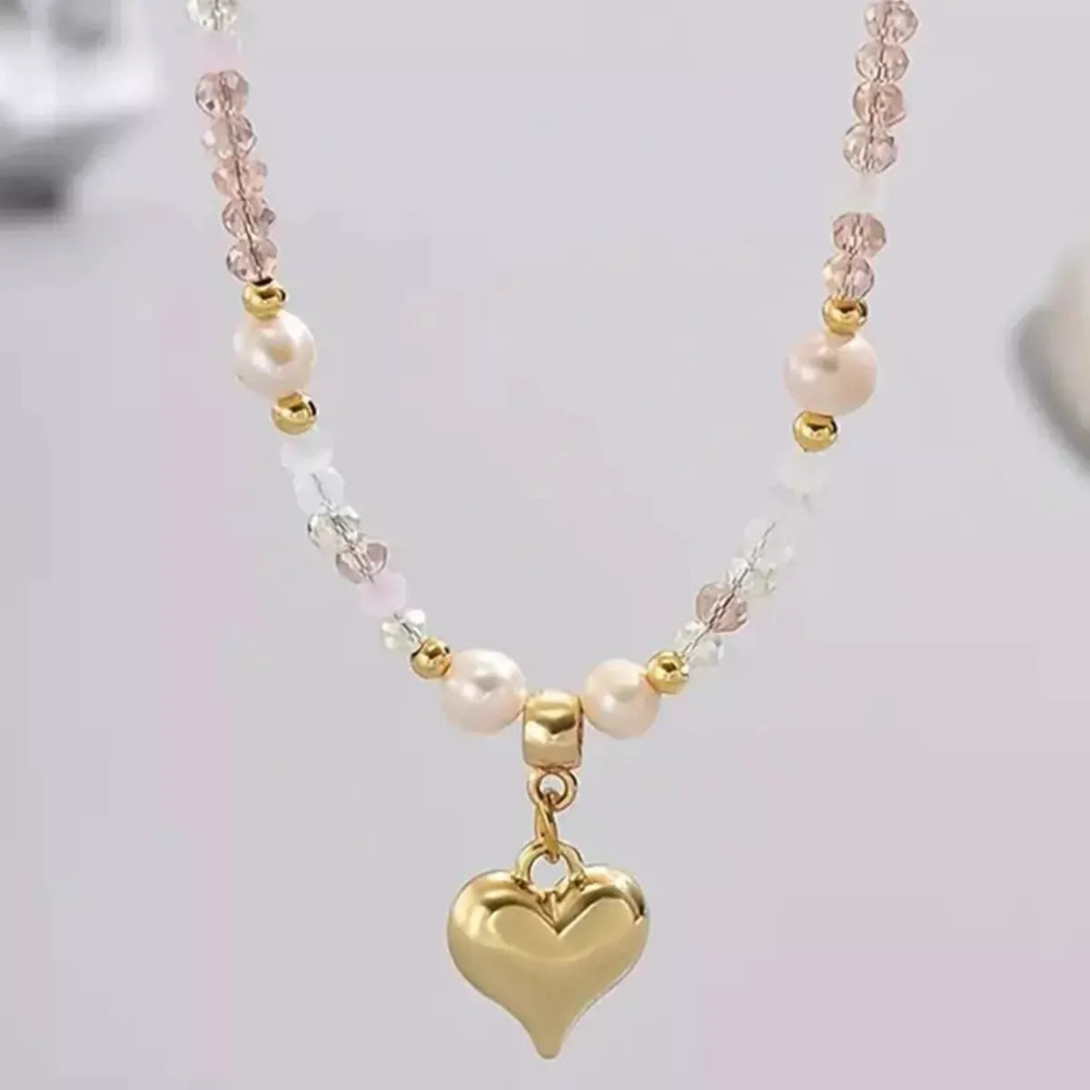 Bead Heart Pendant Necklace by Partner Labels