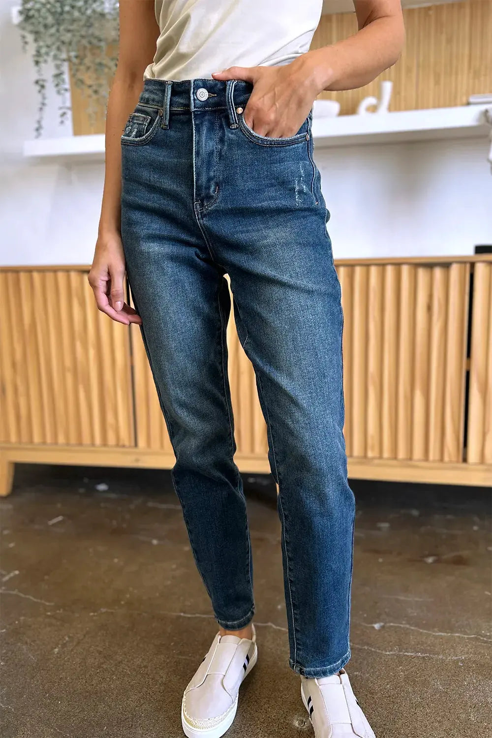 Judy Blue Full Size Tummy Control High Waist Slim Jeans by Judy Blue