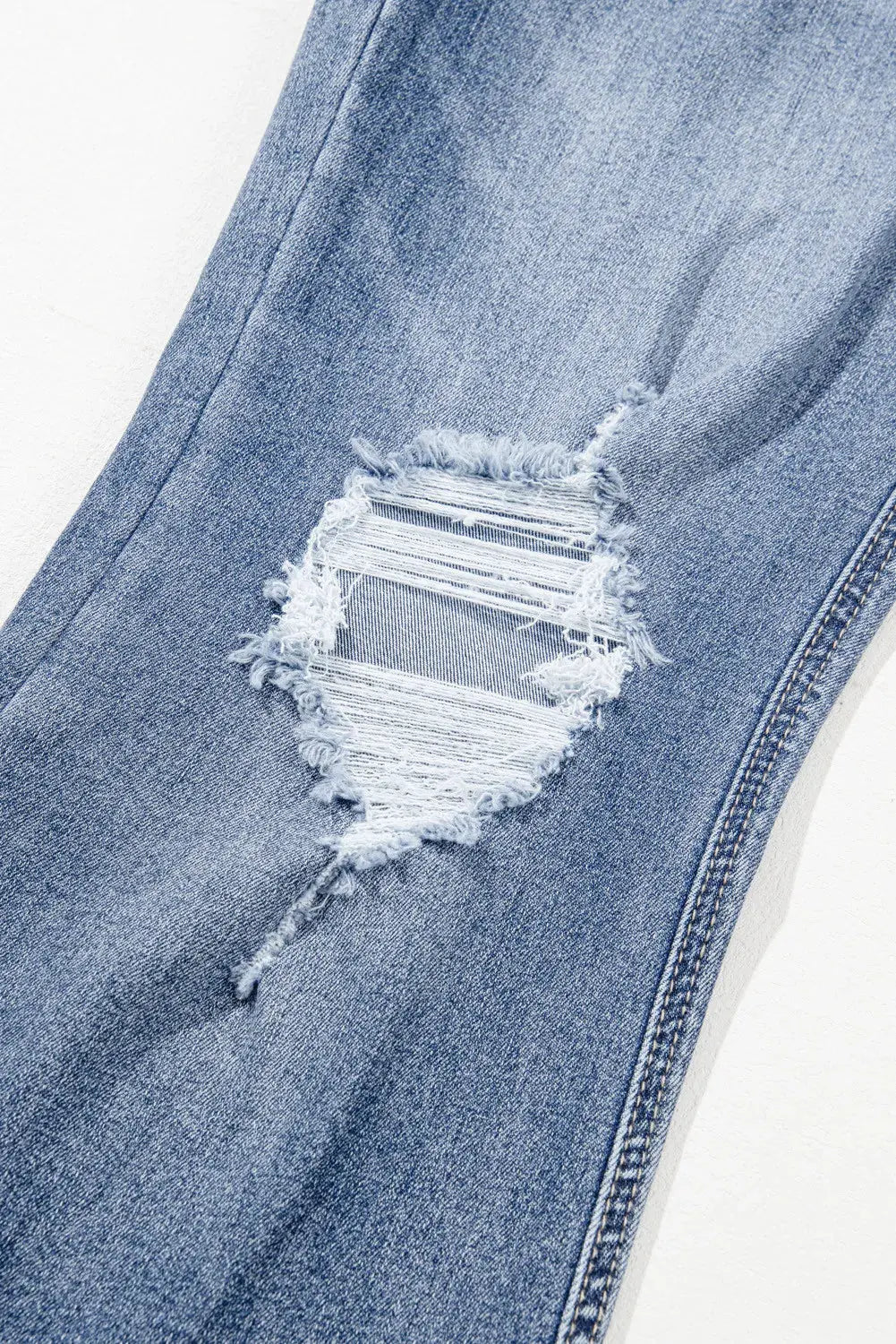 Distressed Raw Hem Bootcut Jeans by Partner Label