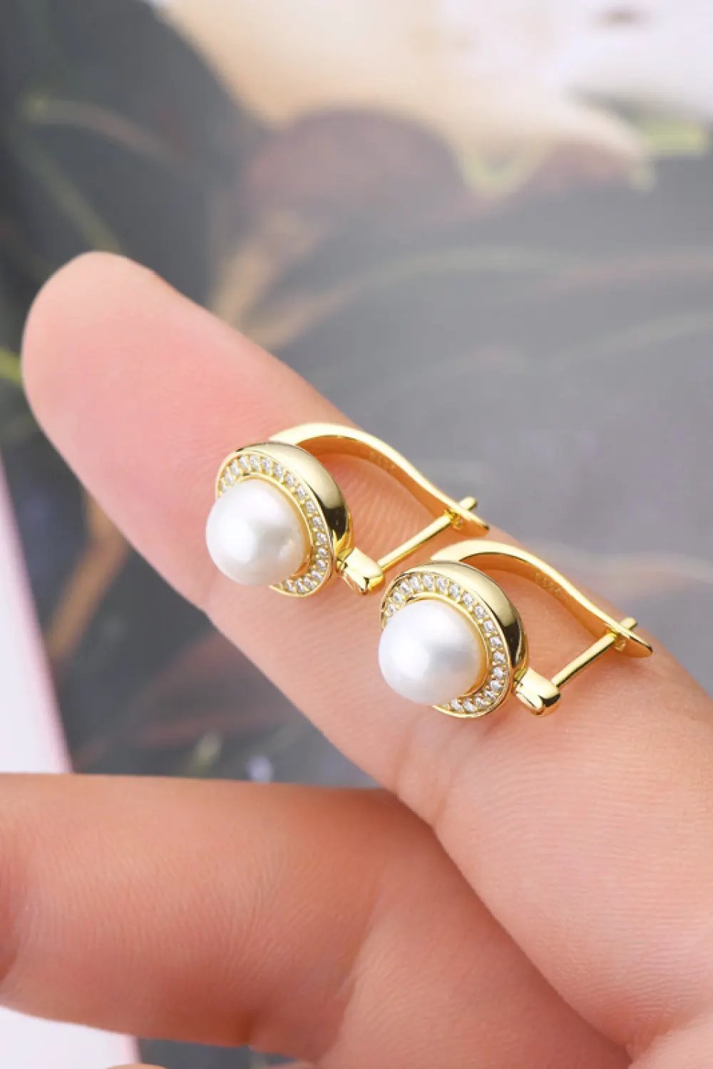 Moissanite Pearl 925 Sterling Silver Earrings by Partner Label