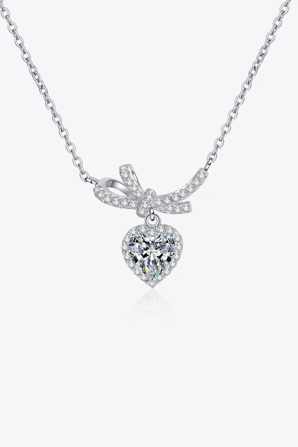 1 Carat Moissanite Heart Pendant Necklace by Partner Labels