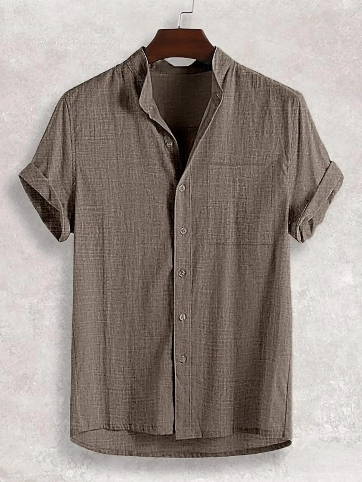 Men's Full Size Casual Button Up Short Sleeve Shirt Plus Size by Trendsi