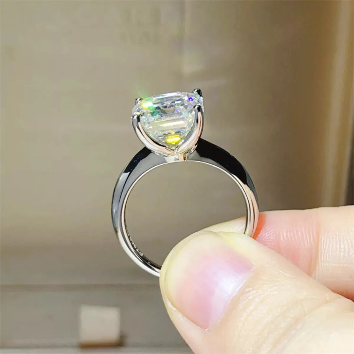 5 Carat Moissanite 925 Sterling Silver Ring by Partner Label