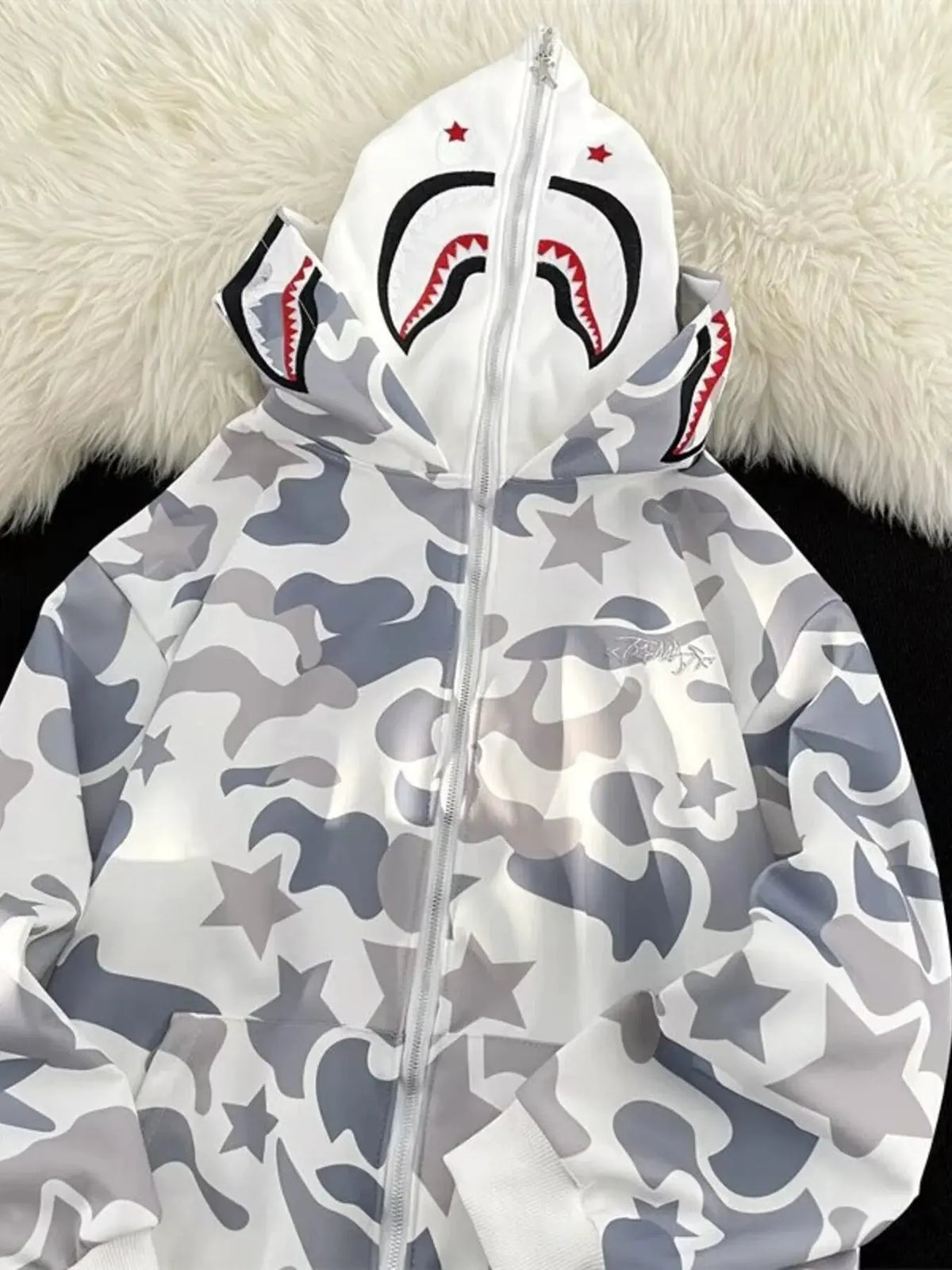 Men's Camo Print Zip-Up Hoodie by Partner Label