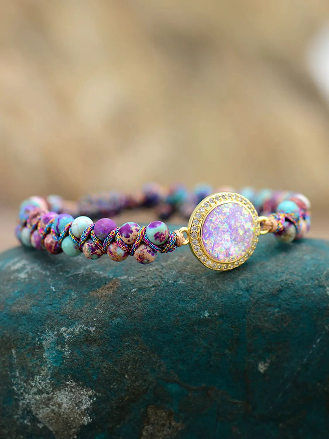 Imperial Jasper Beaded Bracelet by Partner Label