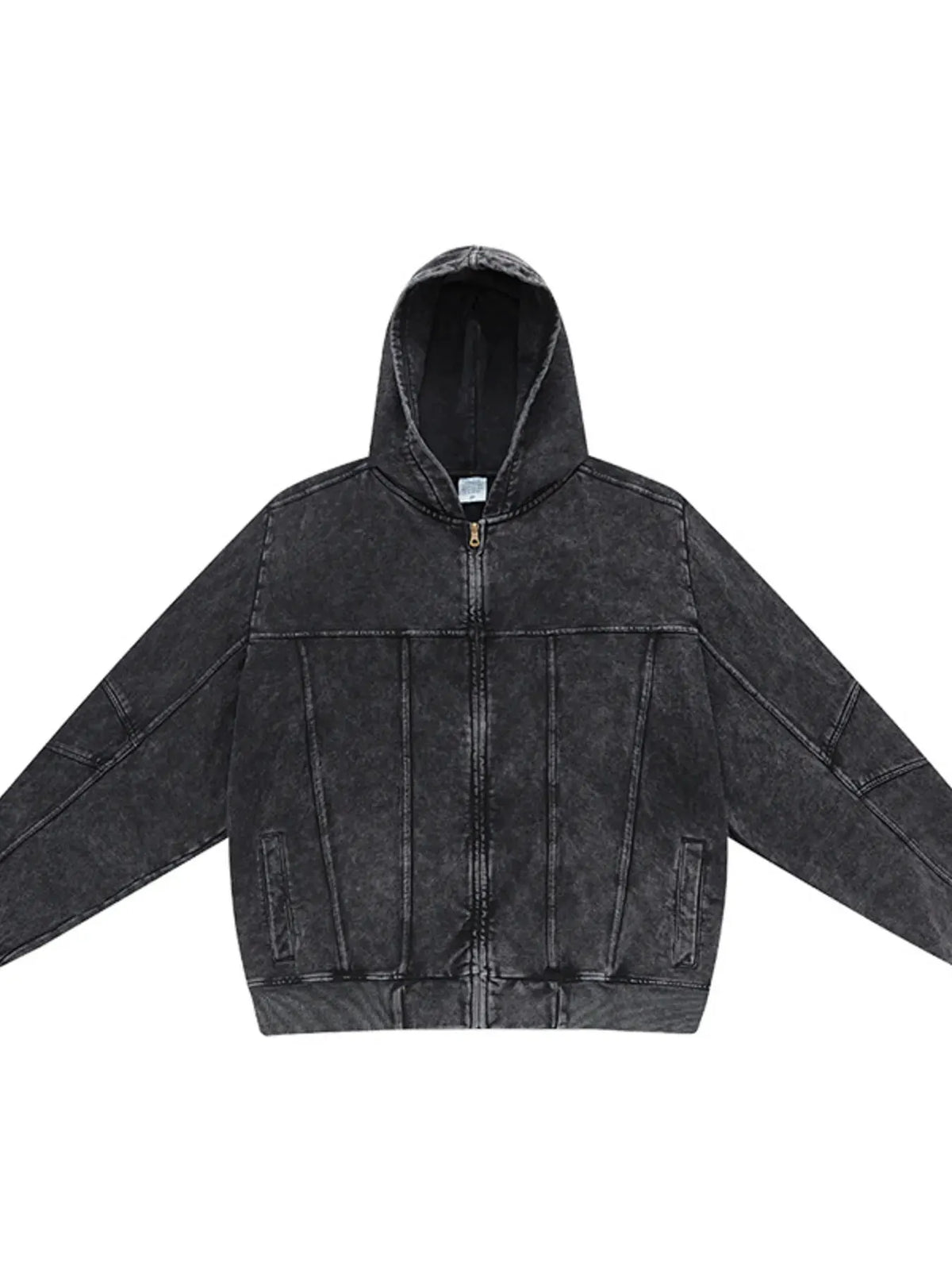 Men's Washed Zip Up Casual Hoodie by Trendsi