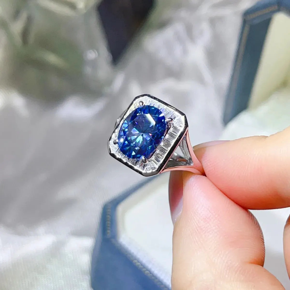 3 Carat Moissanite Square Ring by Partner Label