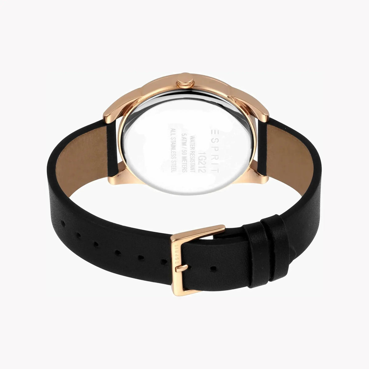 Esprit Men's Black Leather Watch, Black Dial | Es1g052m0025 by ESPRIT