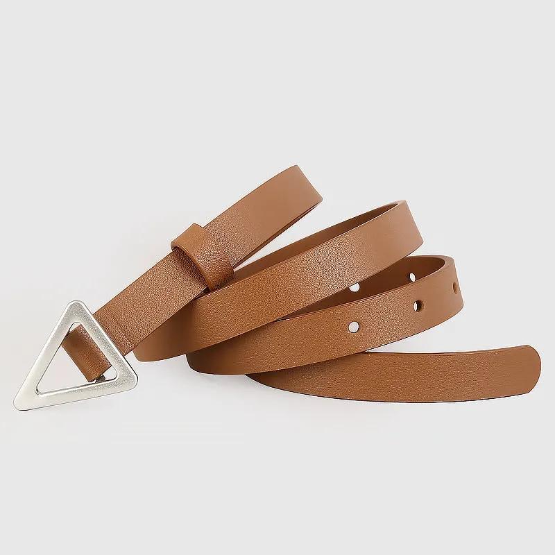 Triangle Buckle Skinny Belt by Trendsi