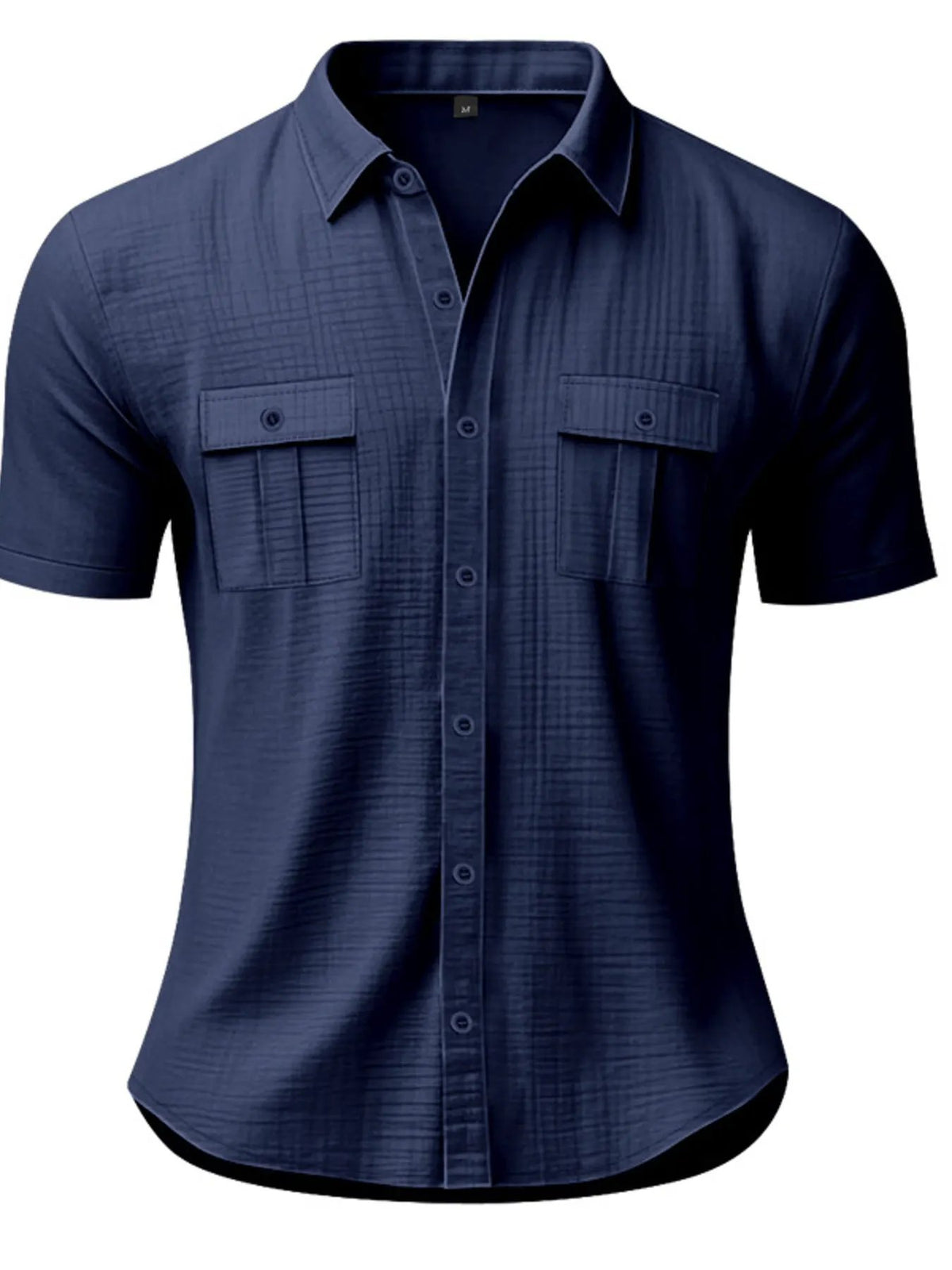 Men's Full Size Short Sleeve Shirt with Pockets Plus Size by Trendsi