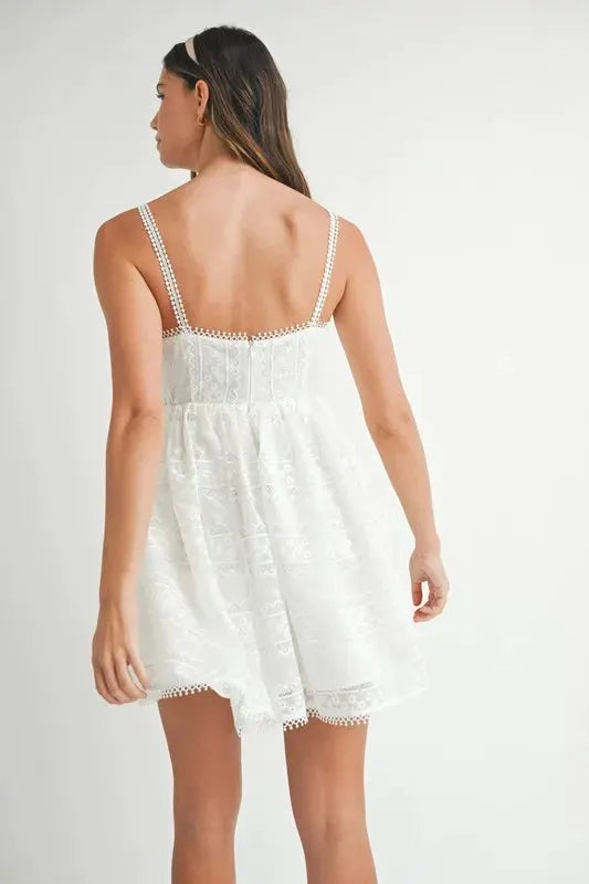 MABLE Eyelet Lace Babydoll Mini Cami Dress by MABLE