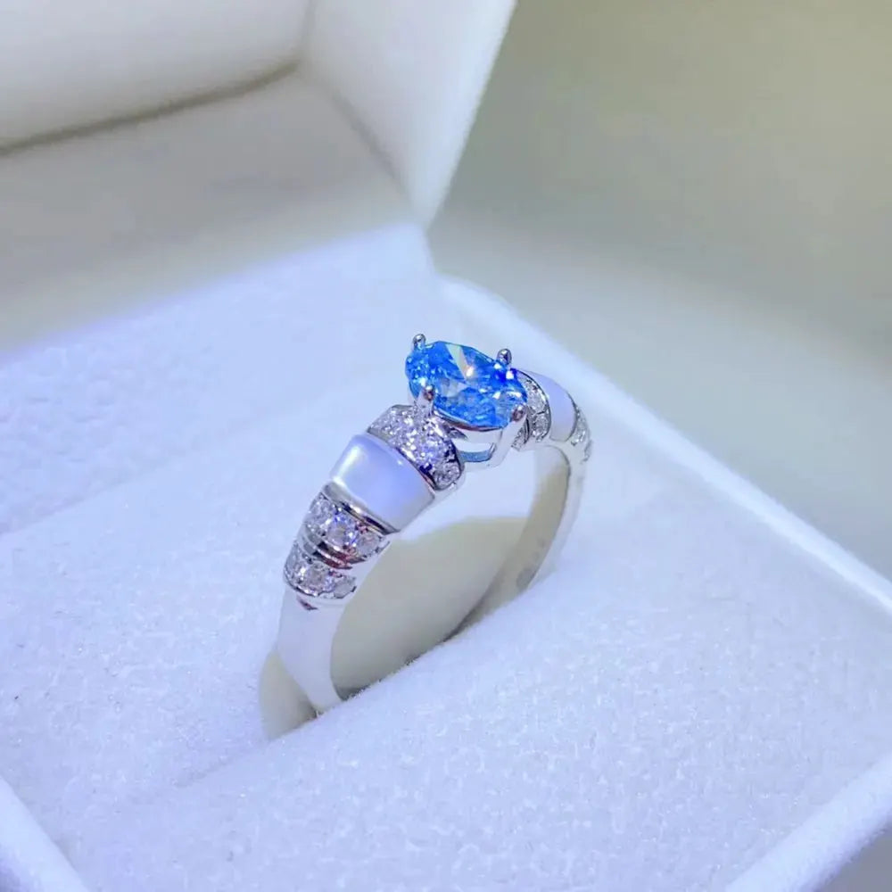 1 Carat Moissanite 925 Sterling Silver Ring by Partner Label
