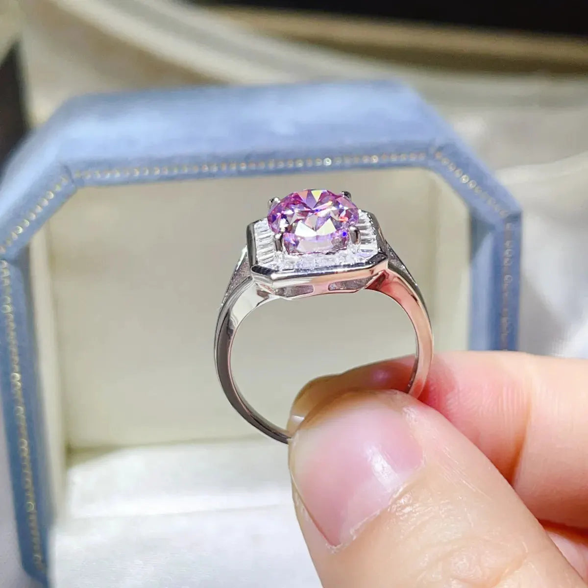3 Carat Moissanite Square Ring by Partner Label