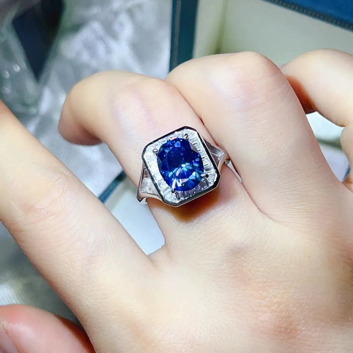 3 Carat Moissanite Square Ring by Partner Label