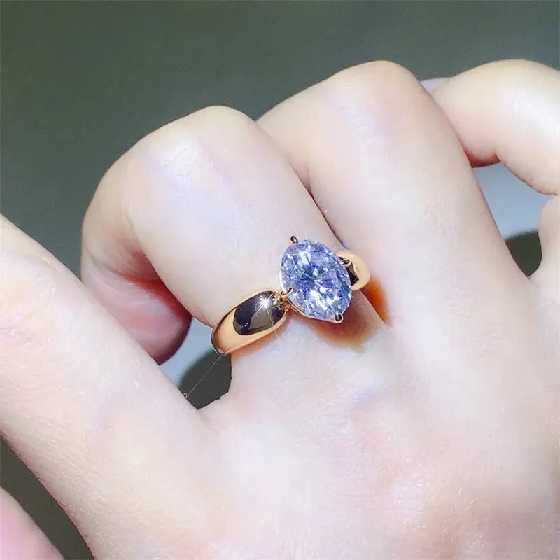 2 Carat Moissanite 925 Sterling Silver Ring by Partner Label