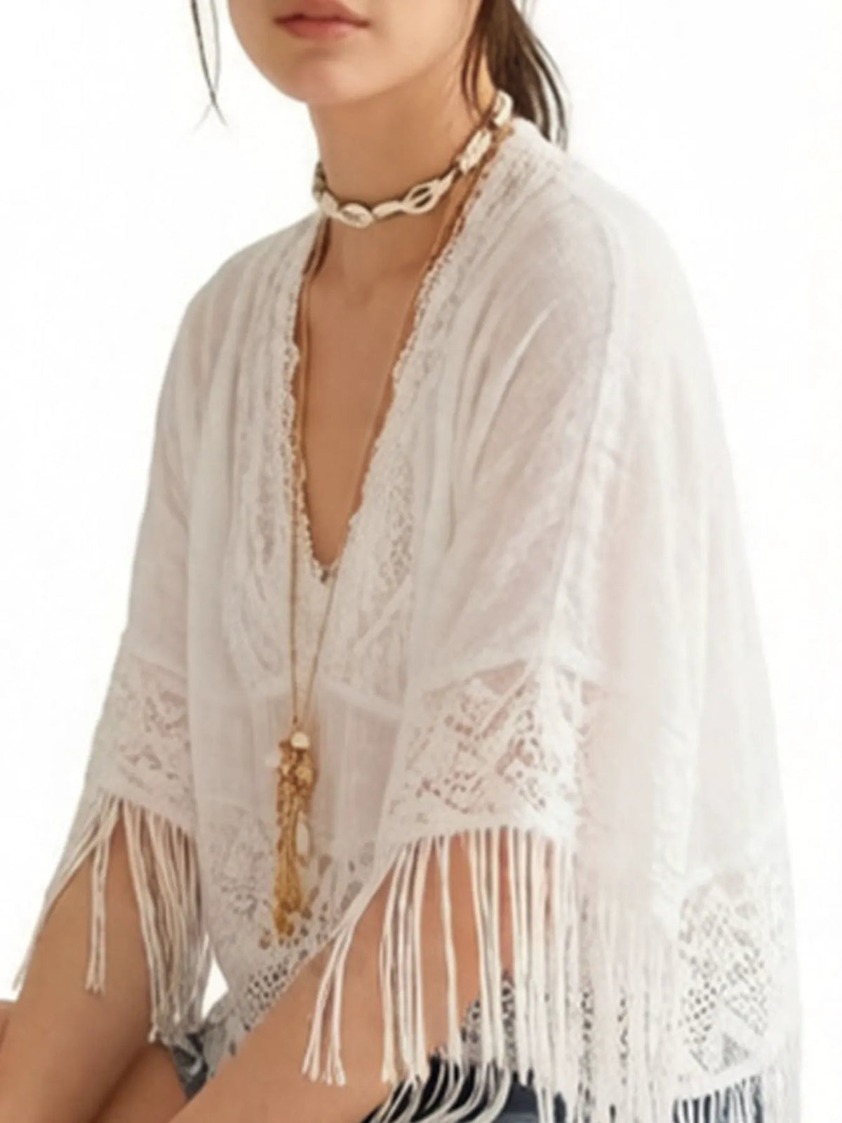 Lace Fringe Cover-Up by Partner Labels