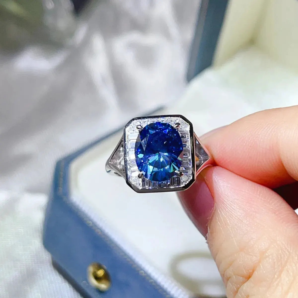 3 Carat Moissanite Square Ring by Partner Label