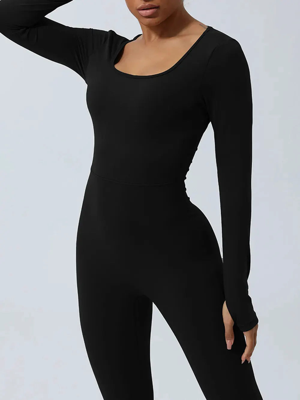 Twisted Backless Long Sleeve Jumpsuit by Partner Label