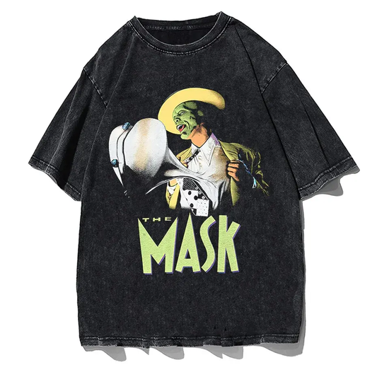 Hip Hop Spoof Portrait Graphic Washed Distressed T-Shirt by Vimost Shop