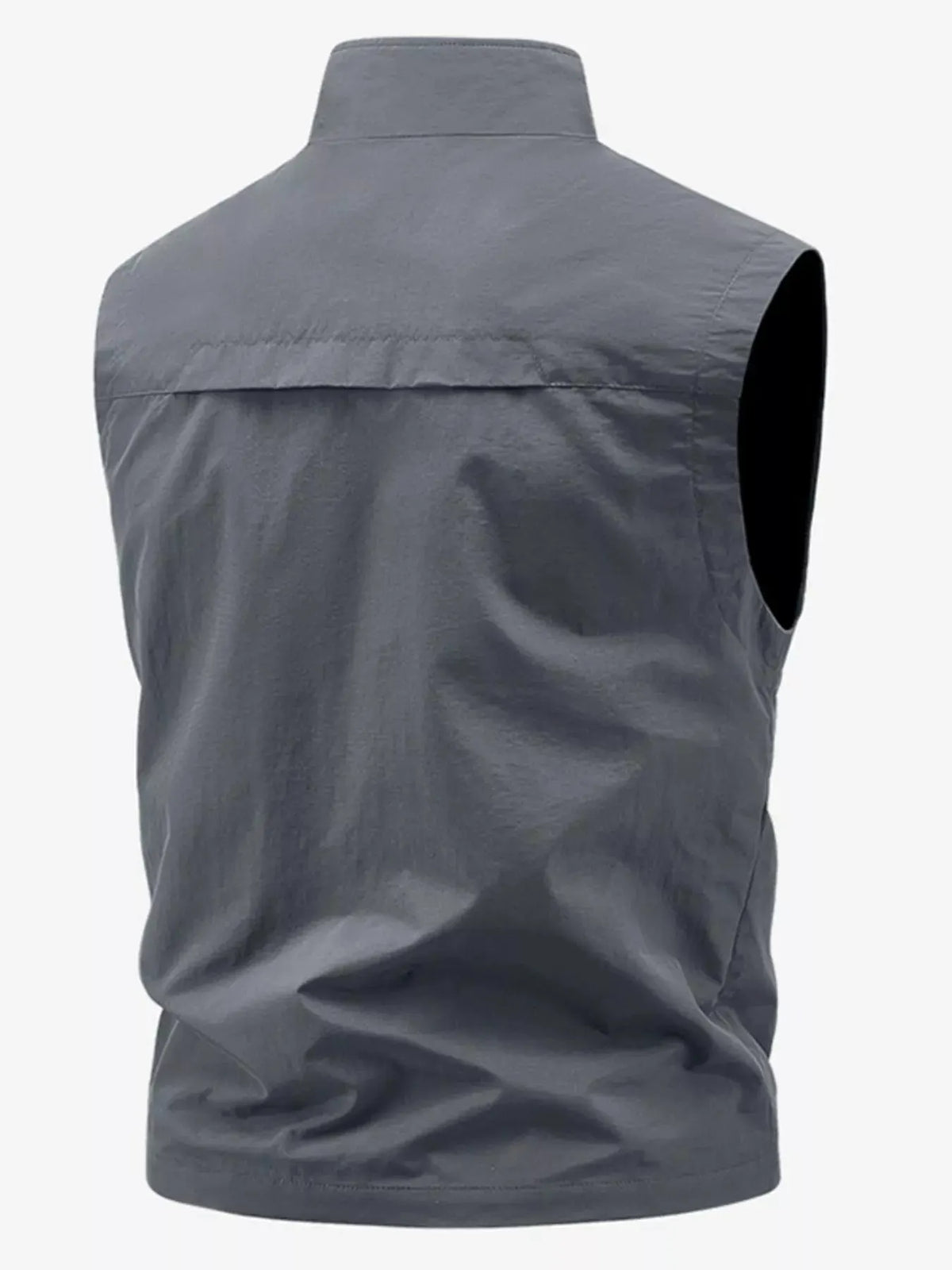 Men's Plus Size Lightweight Multi-Pocket Outdoor Vest by Trendsi