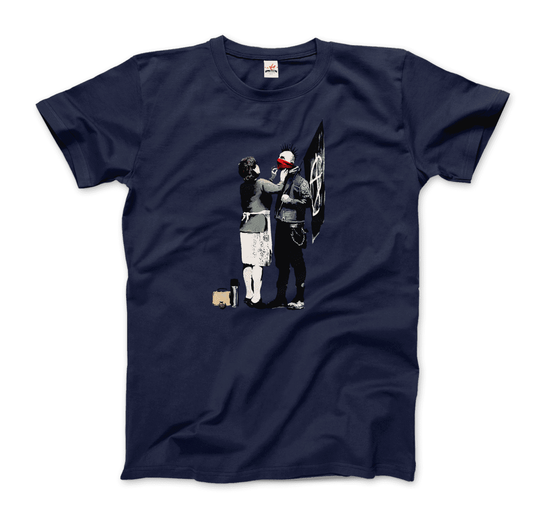 Banksy Anarchist Punk and His Mother artwork t-shirt by Art-O-Rama Shop