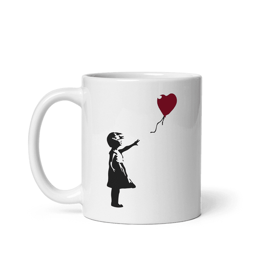 Banksy The Girl with a Red Balloon Artwork Mug by Art-O-Rama Shop