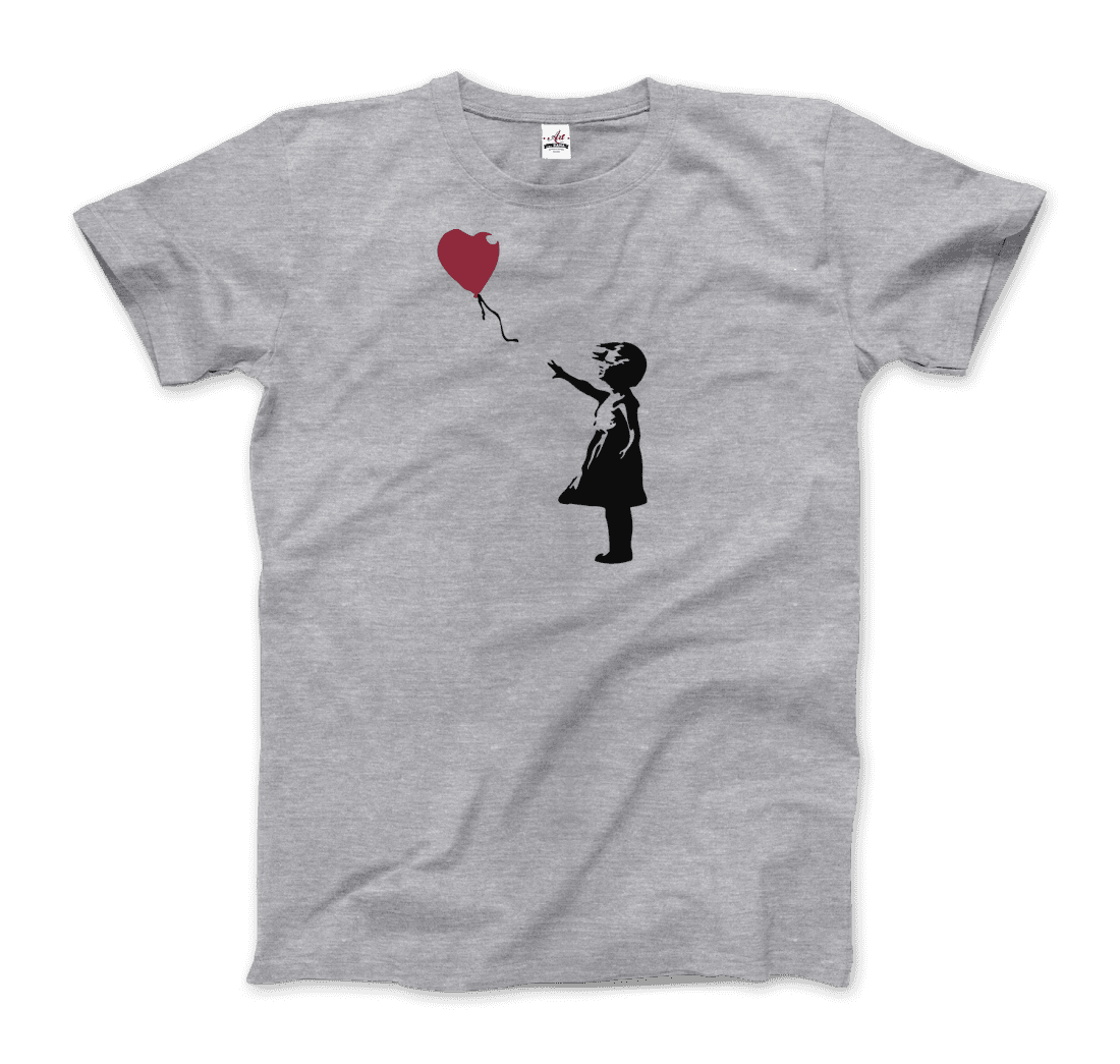 Banksy the Girl with a Red Balloon artwork t-shirt by Art-O-Rama Shop