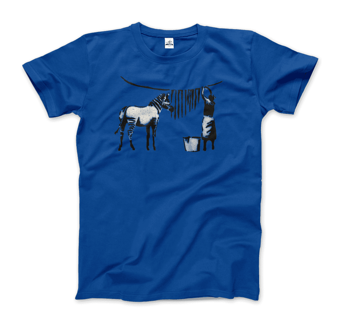 Banksy Zebra Stripes artwork t-shirt by Art-O-Rama Shop