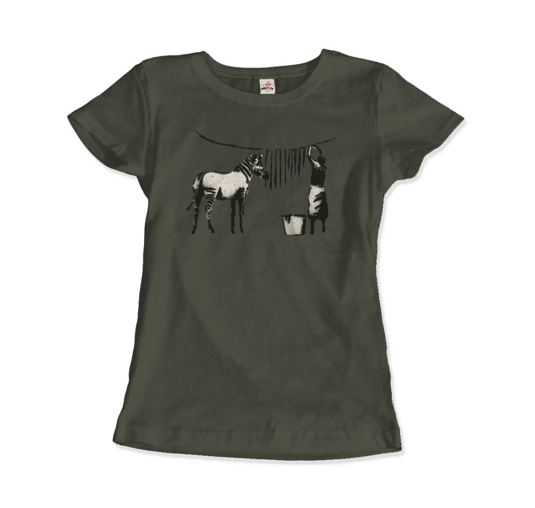 Banksy Zebra Stripes artwork t-shirt by Art-O-Rama Shop