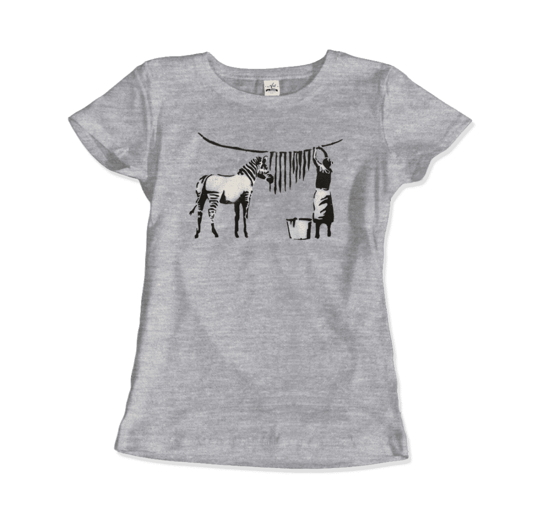 Banksy Zebra Stripes artwork t-shirt by Art-O-Rama Shop