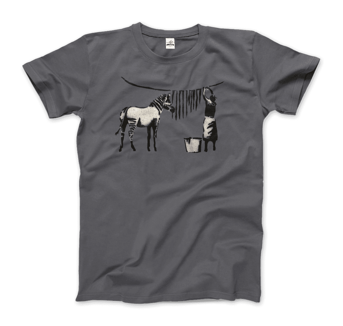 Banksy Zebra Stripes artwork t-shirt by Art-O-Rama Shop