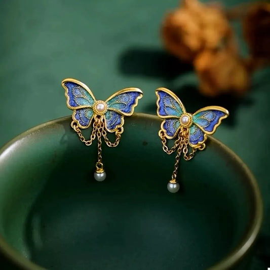 18K Gold-Plated Butterfly Earrings by Partner Label