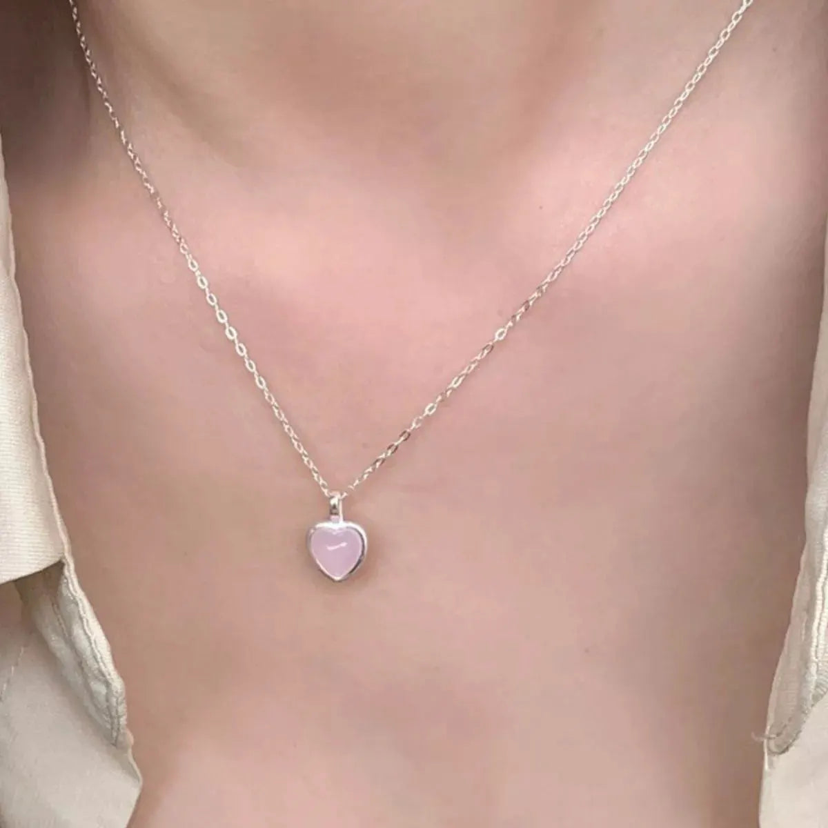 925 Sterling Silver Heart Pendant Necklace by Partner Labels