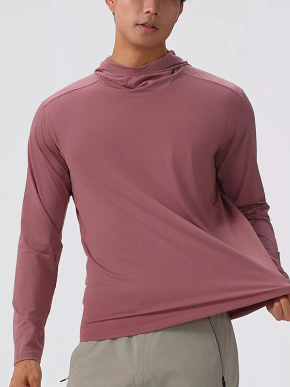 Men's Solid Color Long Sleeve Hoodie by Partner Label