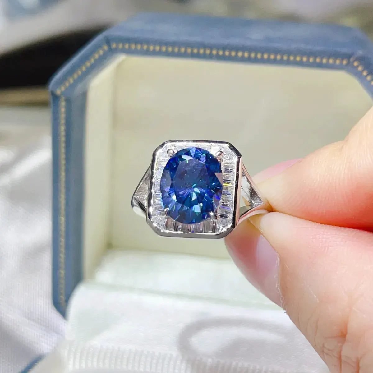 3 Carat Moissanite Square Ring by Partner Label