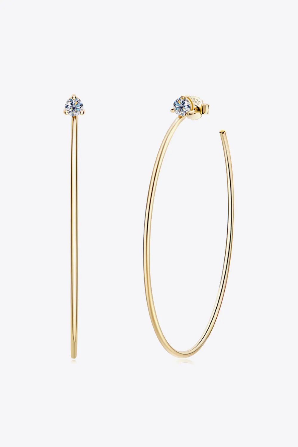 Adored 925 Sterling Silver Moissanite Hoop Earrings by Partner Label