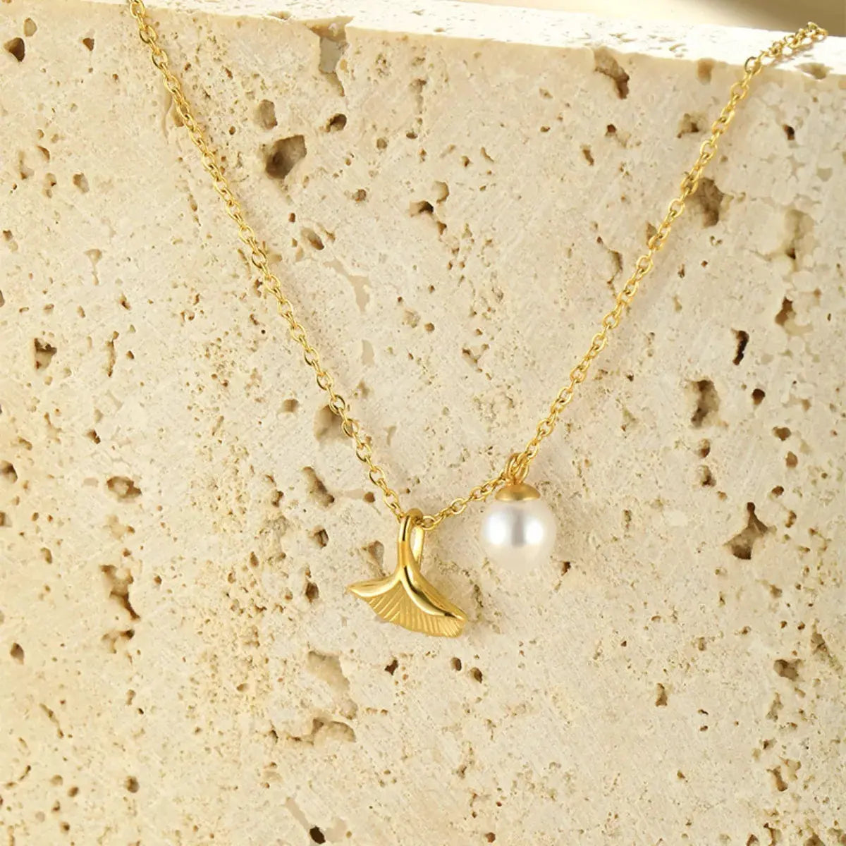 Pearl & Shell Pendant Necklace by Partner Labels