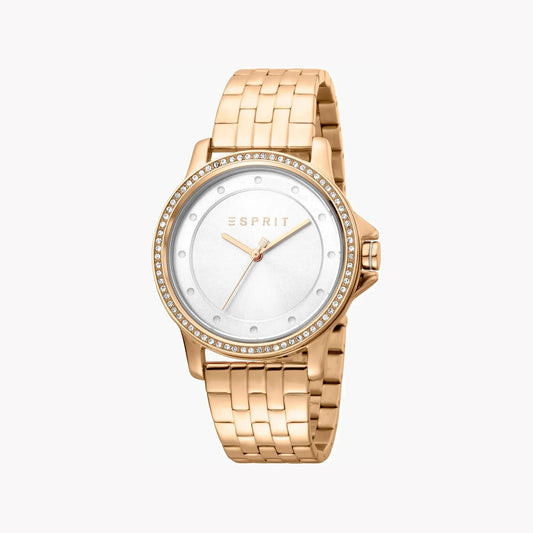 Esprit Women's Rose Gold Stainless Steel Watch, Silver Dial | Es1l192m0015 by ESPRIT