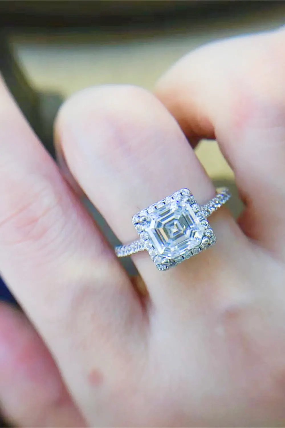 2 Carat Moissanite 925 Sterling Silver Ring by Partner Label