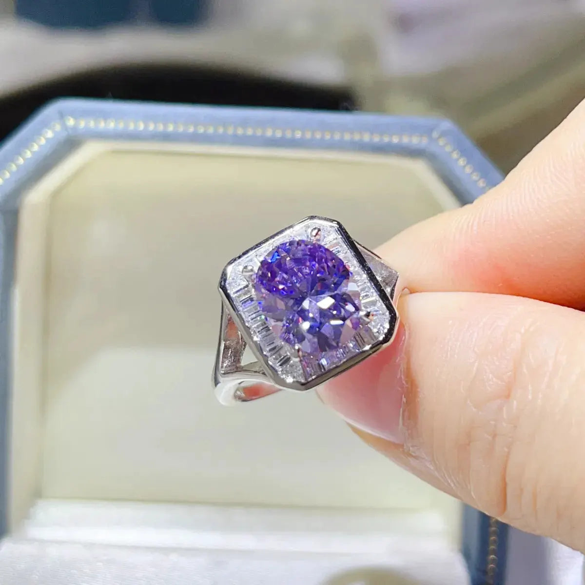 3 Carat Moissanite Square Ring by Partner Label