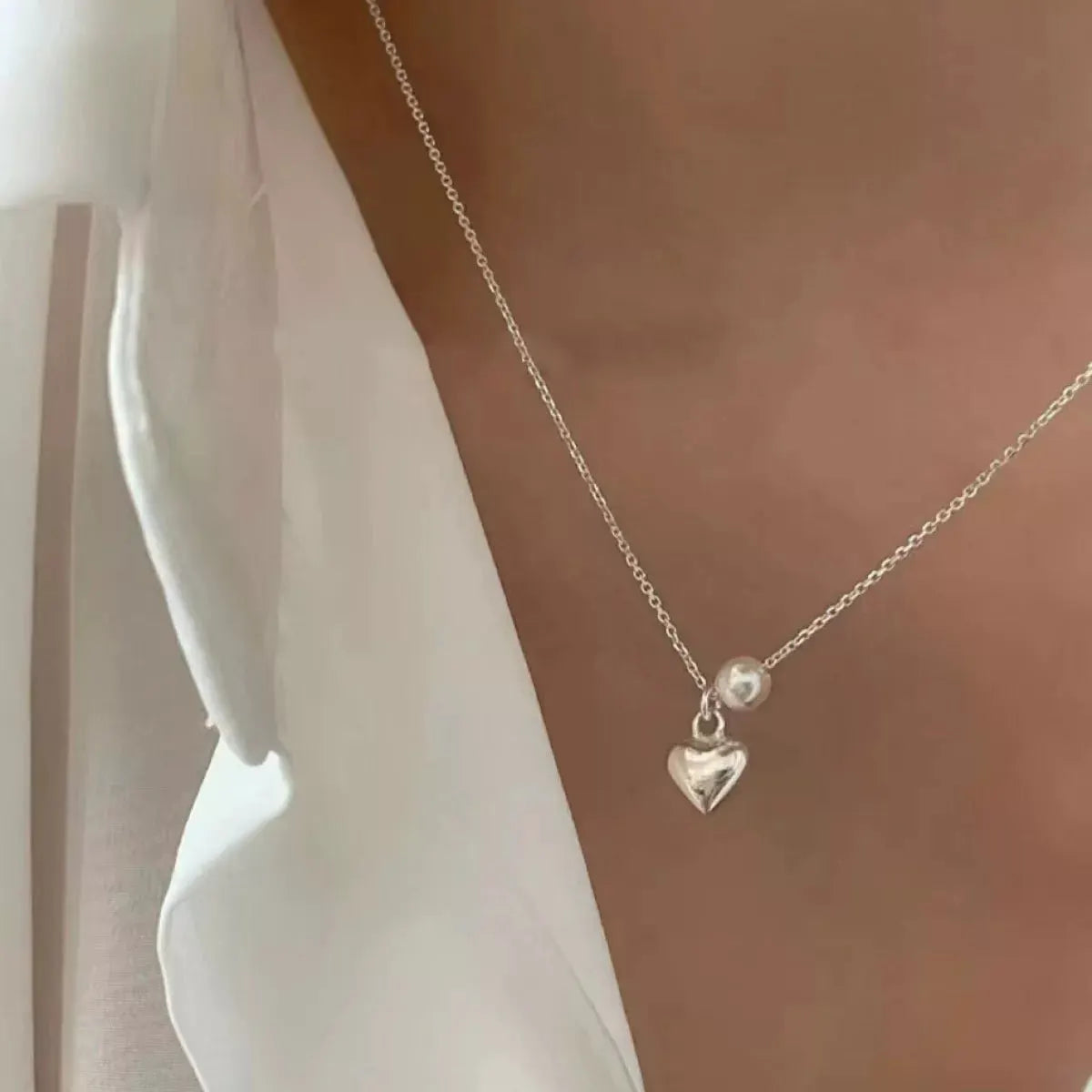 925 Sterling Silver Heart Necklace by Partner Labels