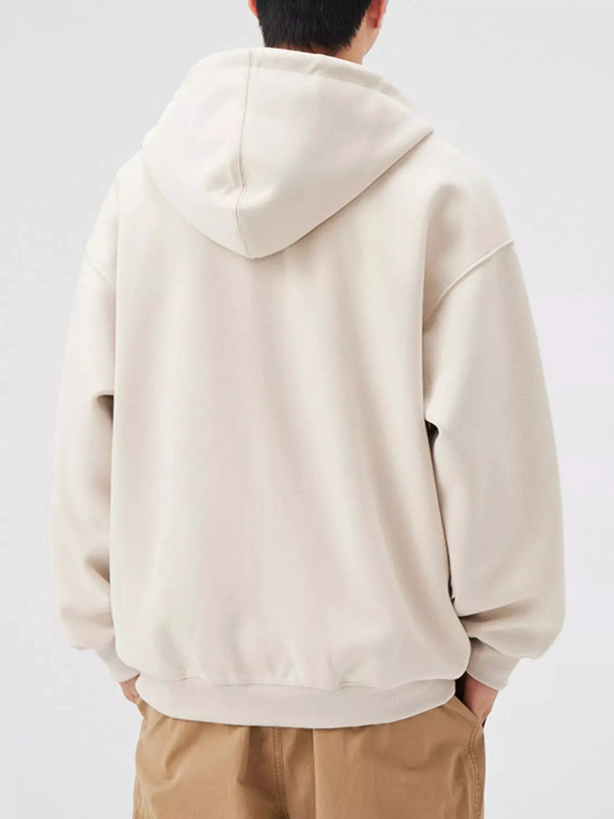 Men's Casual Loose Fit Zip-Up Hoodie by Partner Label