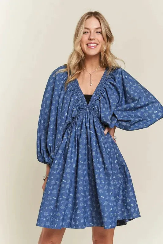 ADORA Batwing Sleeves Floral Dress by Partner Label