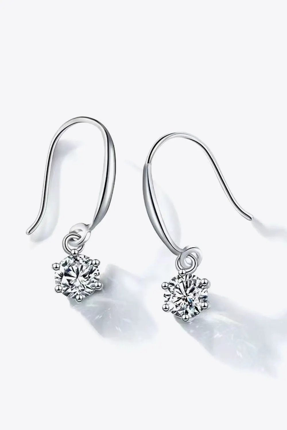 2 Carat Moissanite 6-Prong Drop Earrings by Partner Label