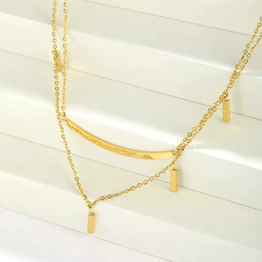 18K Gold-Plated Double Layered Necklace by Partner Label